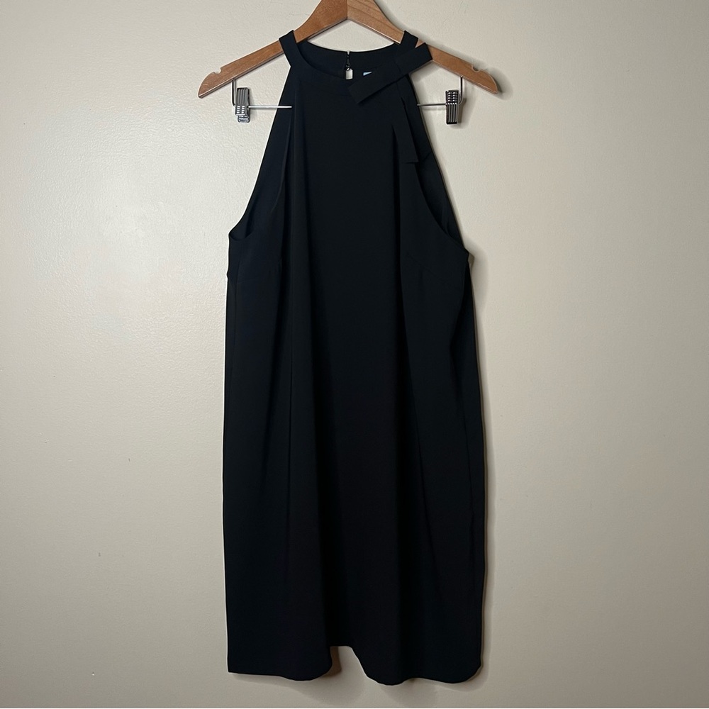 CeCe Black Shift Dress Bow High Neckline Cocktail‎ Dress